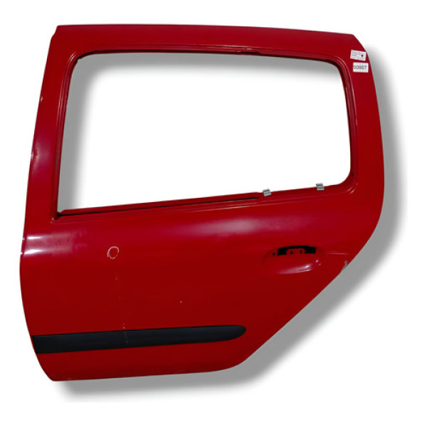 Porta Traseira Esquerda Renault Clio 2004 2012 C/detalhe Traseira Esquerda Vermelho