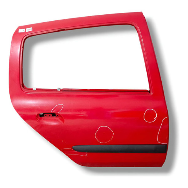 Porta Traseira Direita Renault Clio 2004 2012 C/detalhe Traseira Direita Vermelho