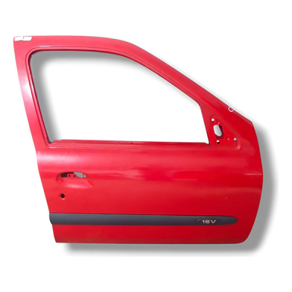 Porta Dianteira Direita Renault Clio 2004 2012 C/detalhe Dianteira Direita Vermelho